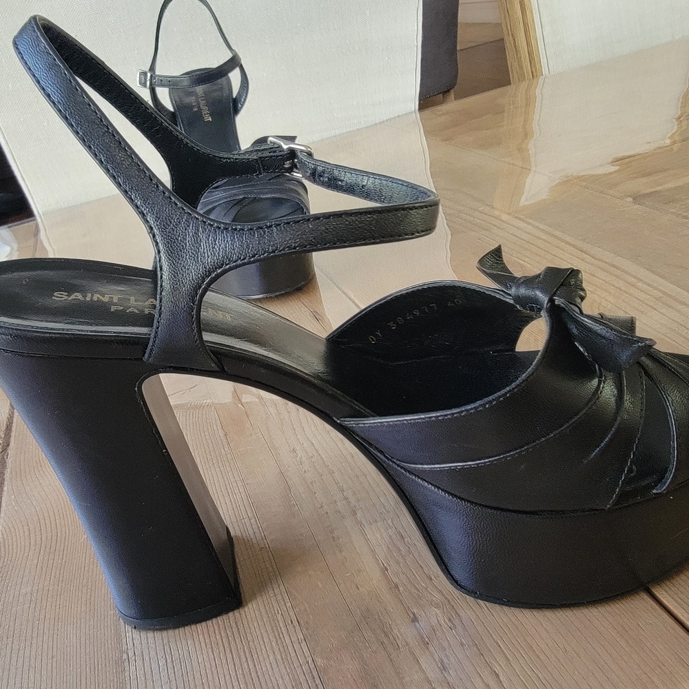 Saint Laurent leather platform sandals 40/10 - Picture 4 of 7